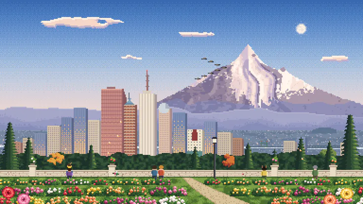Portland in Pixels · Rose City, 6:40 PM