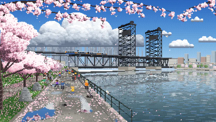 Portland in Pixels · Cherry Blossoms, 10:40 AM