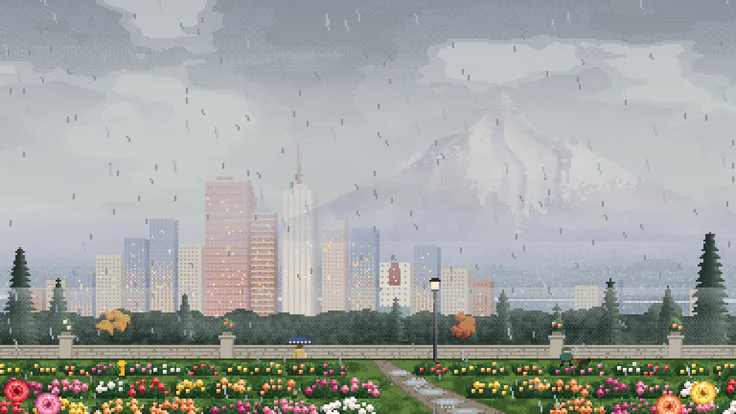 Portland in Pixels · The Mountain Is Not Out, 2:05 PM
