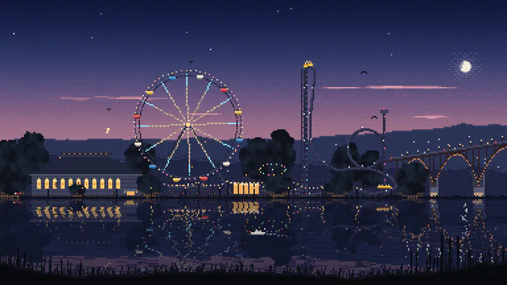 Portland in Pixels · Oaks Park, 8:55 PM