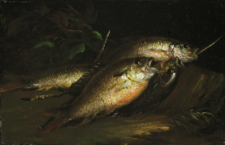 Fish: oil on panel by Shepard Alonzo Mount, 1842.