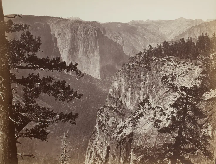 First View of the Yosemite Valley from the Mariposa Trail: albumen print by Carleton E. Watkins, 1865/66.