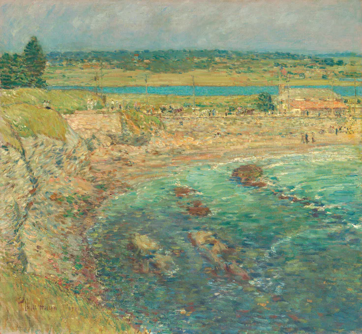 Bailey's Beach, Newport, R.I.: oil on canvas by Childe Hassam, 1901.