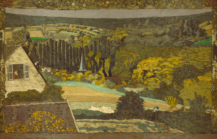 Landscape: Window Overlooking the Woods: oil on canvas by Édouard Vuillard, 1899.