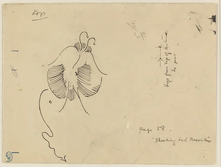 Butterfly (recto); Fragment of Butterfly (verso): pen and ink drawings by James McNeill Whistler, 1898/99.
