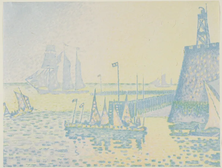 Evening: lithograph by Paul Signac, 1898.