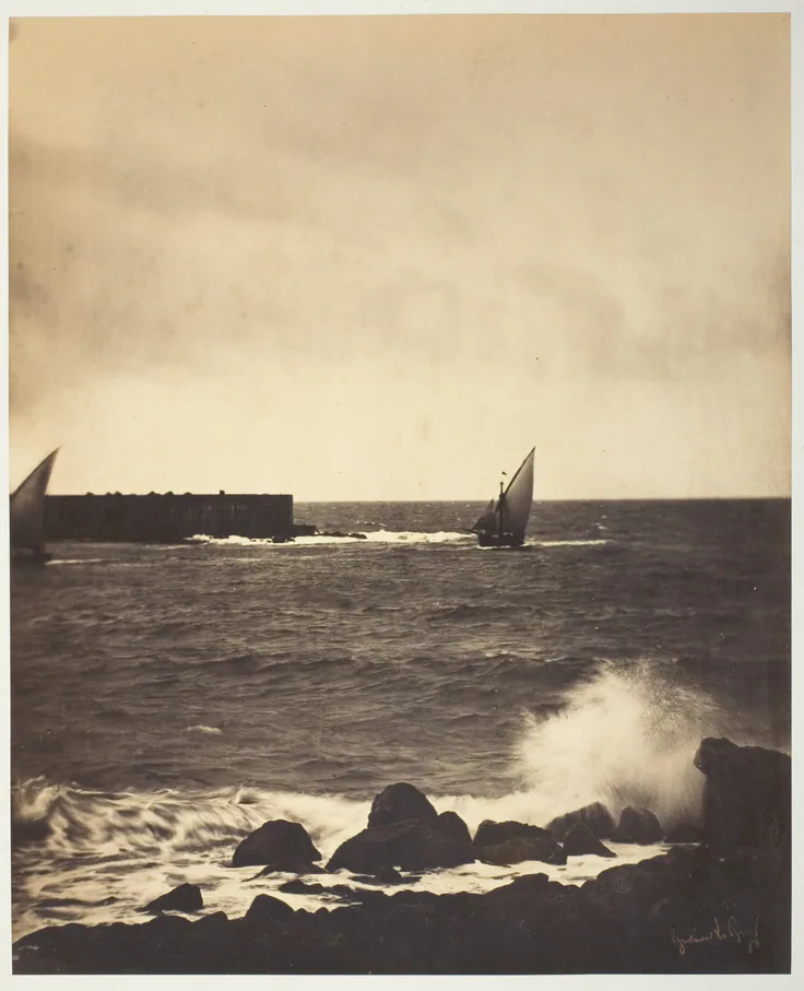 The Breaking Wave: albumen print, No. 15 from the album "Vistas del Mar" by Gustave Le Gray, 1857.