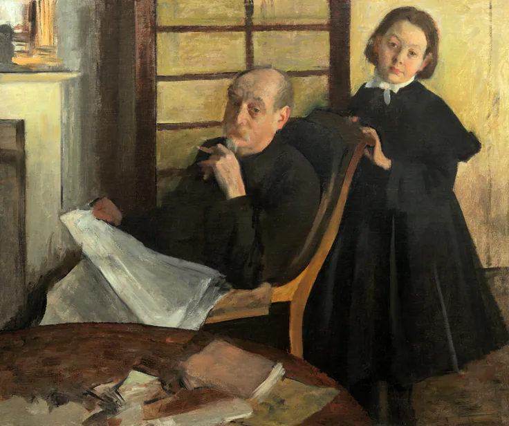 Henri Degas and His Niece Lucie Degas (The Artist's Uncle and Cousin): oil on canvas by Edgar Degas, 1875–76.
