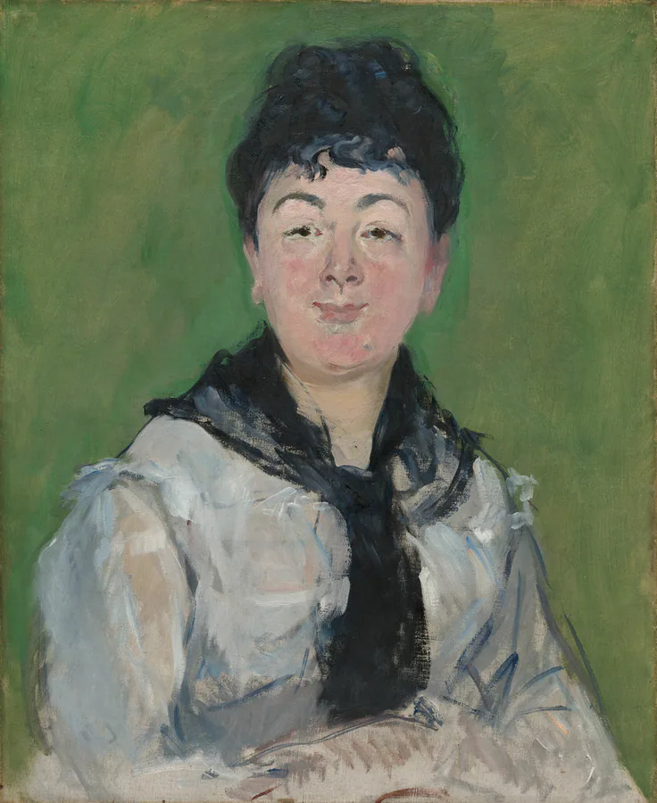 Portrait of a Woman with a Black Fichu: oil on canvas by Édouard Manet, c. 1878.