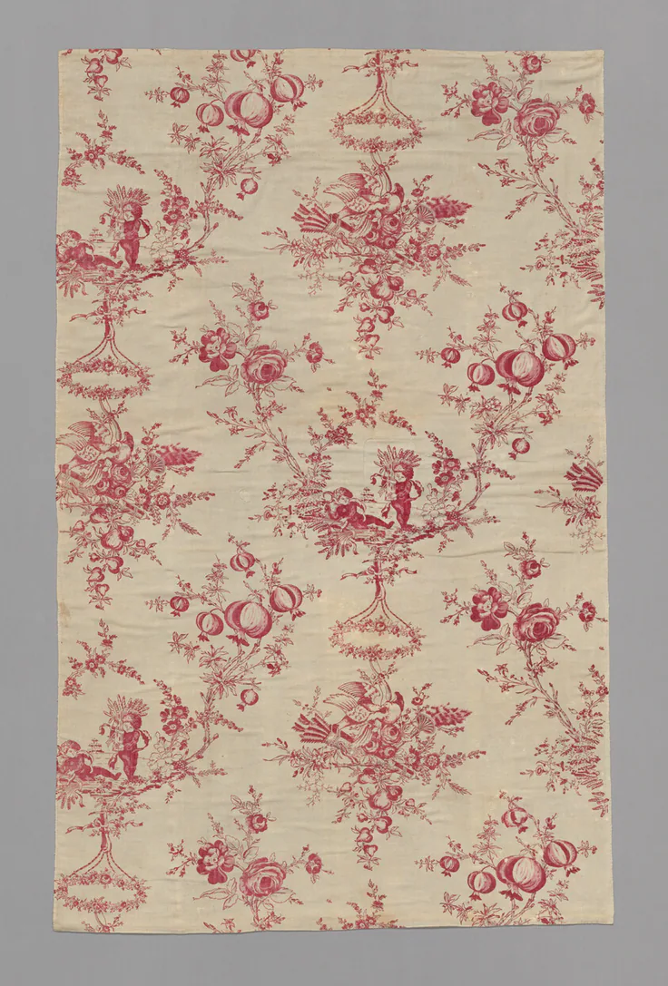 Children Harvesting (Furnishing Fabric): linen, printed by France, Orleans, 18th century.