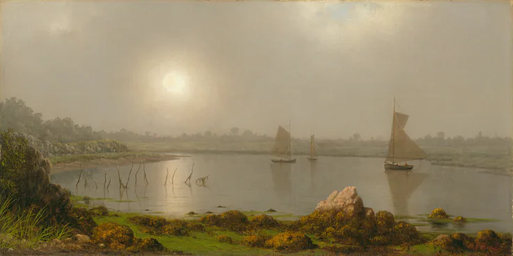 York Harbor, Coast of Maine: oil on canvas by Martin Johnson Heade, 1877.