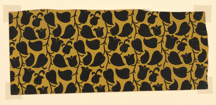 Wurzblatt (Wallpaper Design): ink, on paper; screen printed by Designed by Dagobert Peche, c. 1915.