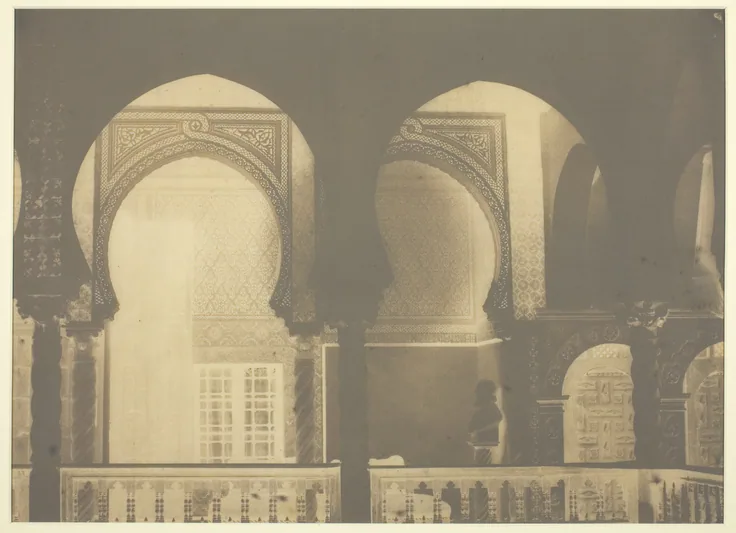 Palace Algeria: waxed paper negative by Gustave de Beaucorps, 1859.