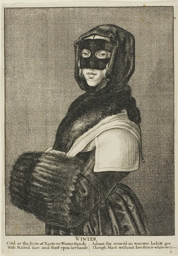 Winter: etching on ivory laid paper by Wenceslaus Hollar, 1644.