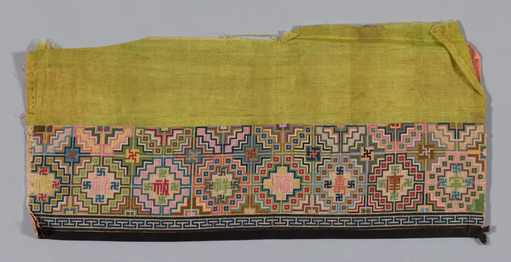 Trouser Band: embroidered on gauze by Han-Chinese, Qing dynasty (1644–1911), 1875/1900.