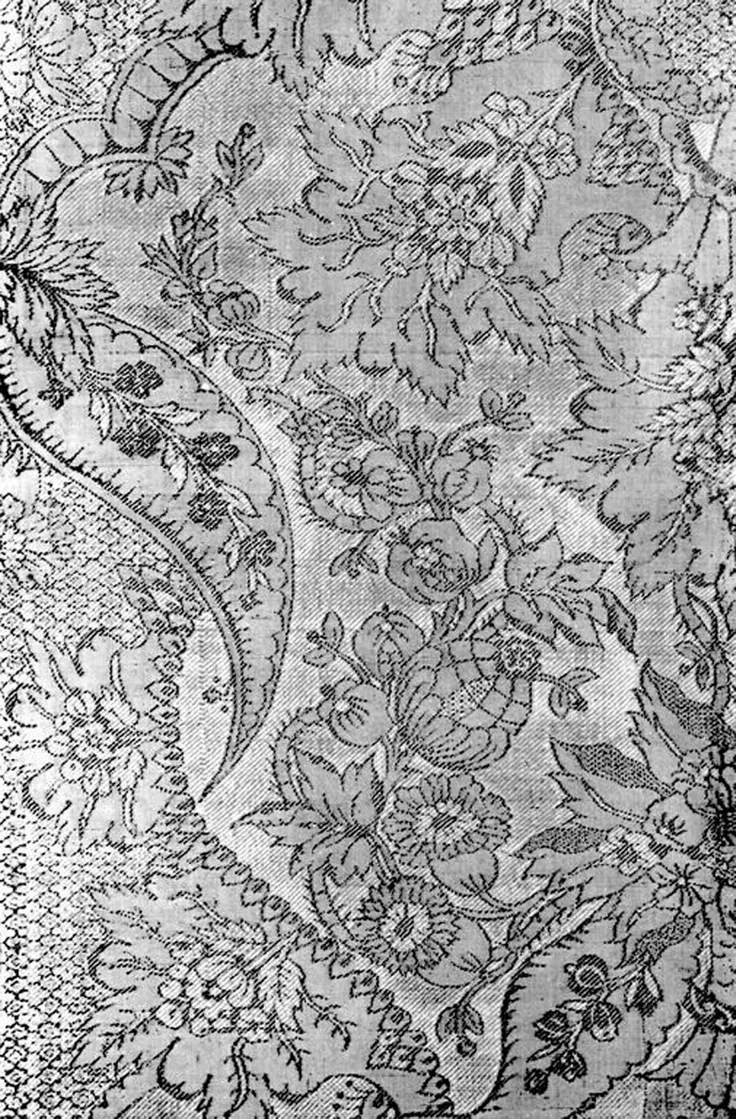 Fragments: textile by France, Lyon, c. 1725.