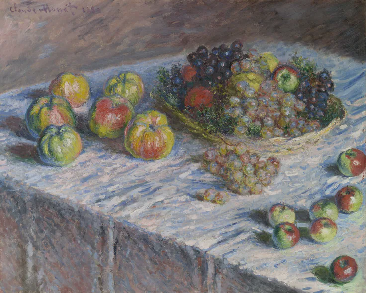 Apples and Grapes: oil on canvas by Claude Monet, 1880.
