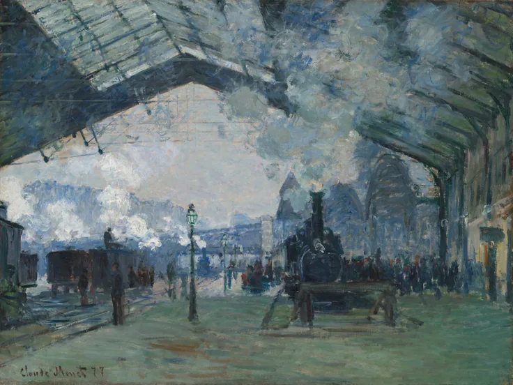 Arrival of the Normandy Train, Gare Saint-Lazare: oil on canvas by Claude Monet, 1877.