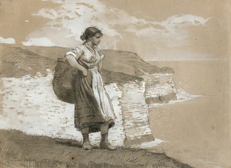 Flamborough Head, England: watercolor by Winslow Homer, 1882.