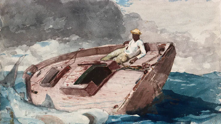 The Gulf Stream: watercolor by Winslow Homer, probably 1899, dated by the artist "1889".