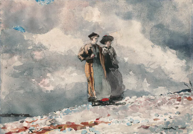 The Outlook, Maine Coast: watercolor by Winslow Homer, 1894.