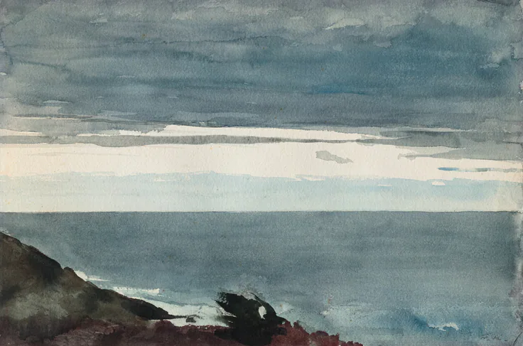 Prout's Neck, Evening: watercolor by Winslow Homer, c. 1894.