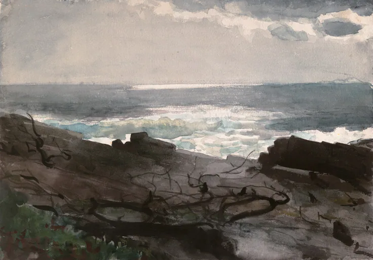 Sunshine and Shadow, Prout's Neck: watercolor by Winslow Homer, 1894.