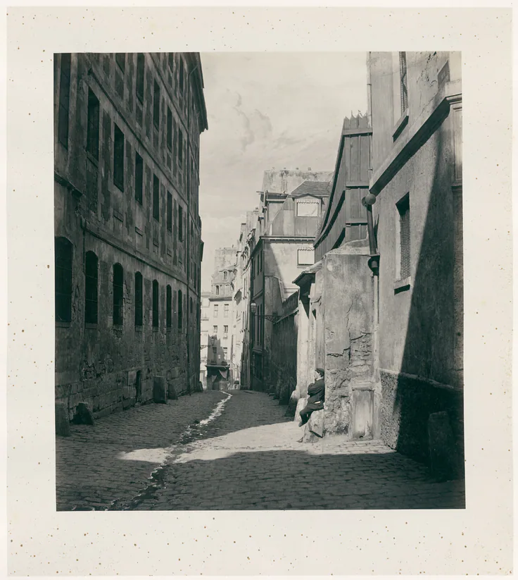 Rue Chartière (impasse Chartière) de la rue de Reims: albumen print by Charles Marville, 1865/69.