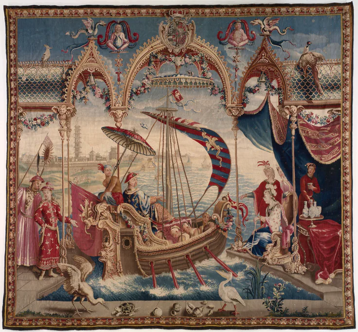 The Emperor Sailing from The Story of the Emperor of China: weaving - tapestry by After a design by Guy-Louis Vernansal, 1716/22.