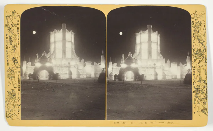 [Illedigible], , No. 1540 from the series "St. Paul Ice Carnival": albumen print, stereo by Henry Hamilton Bennett, 1886/88.