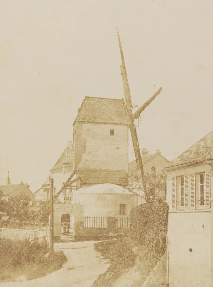 Moulin de la Galette (Montmartre): salted paper print by Hippolyte Bayard, 1842.