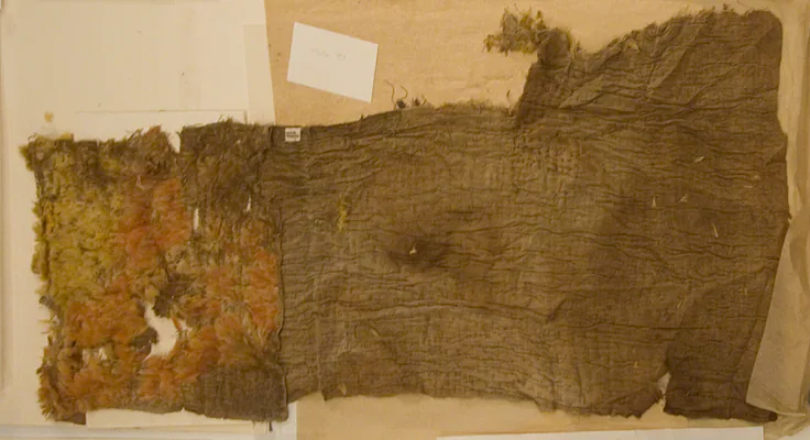 Fragment: textile by Peru, south coast, Ingenio Valley, Hacienda Estudente.