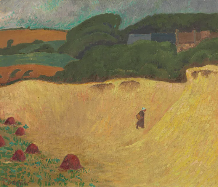 The Beach of Les Grands Sables at Le Pouldu: oil on canvas by Paul Sérusier, 1890.