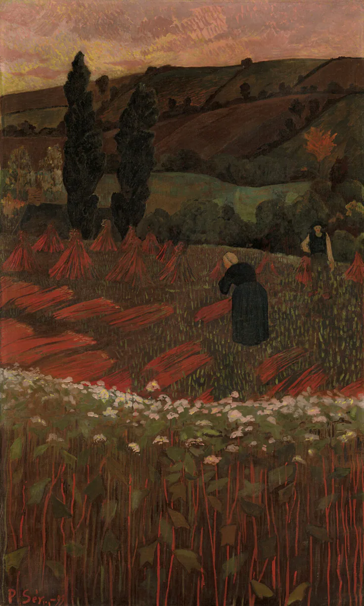 The Harvest of Buckwheat: oil on canvas by Paul Sérusier, 1899.