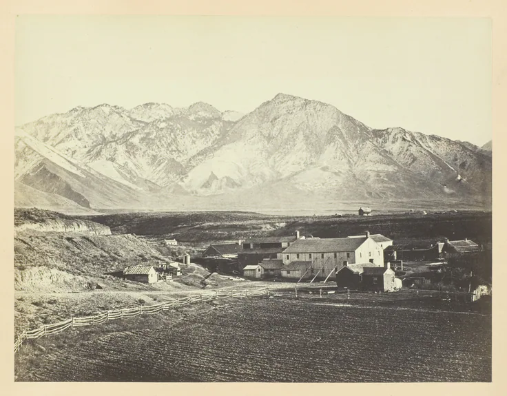 Wasatch Range of Rocky Mountains, From Brigham Young's Woolen Mills: photograph by Andrew J. Russell, 1868/69.