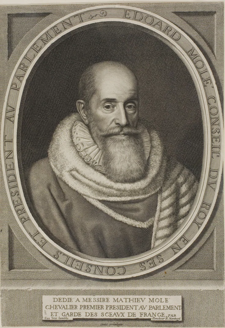 Portrait of Edouard Molé: engraving on paper by Robert Nanteuil, 1653.