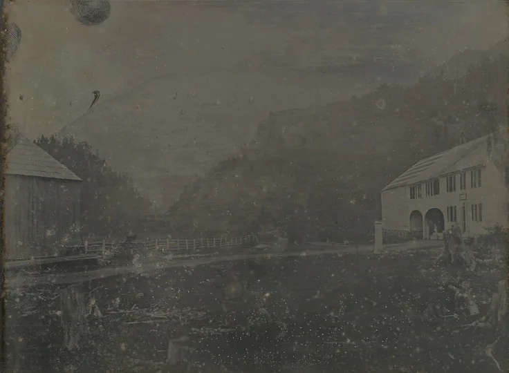 Untitled (Notch House, Crawford Notch, New Hampshire): daguerreotype by Dr. Samuel A. Bemis, 1841.