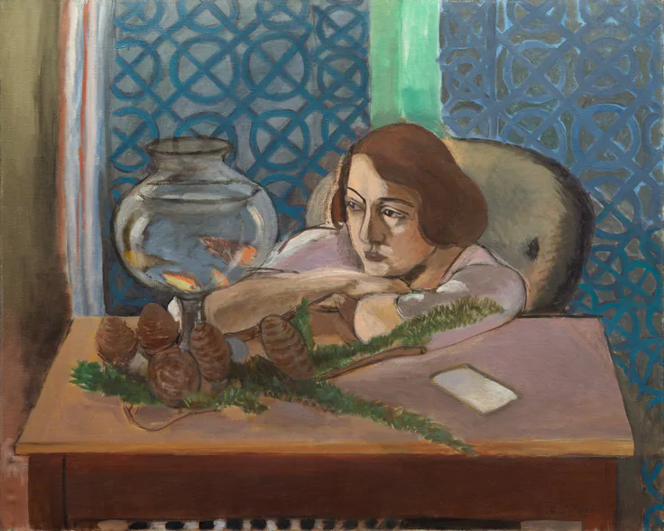 Woman before an Aquarium: oil on canvas by Henri Matisse, 1921–23.