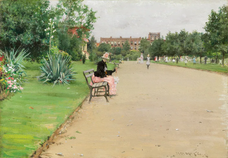 A City Park: oil on canvas by William Merritt Chase, c. 1887.