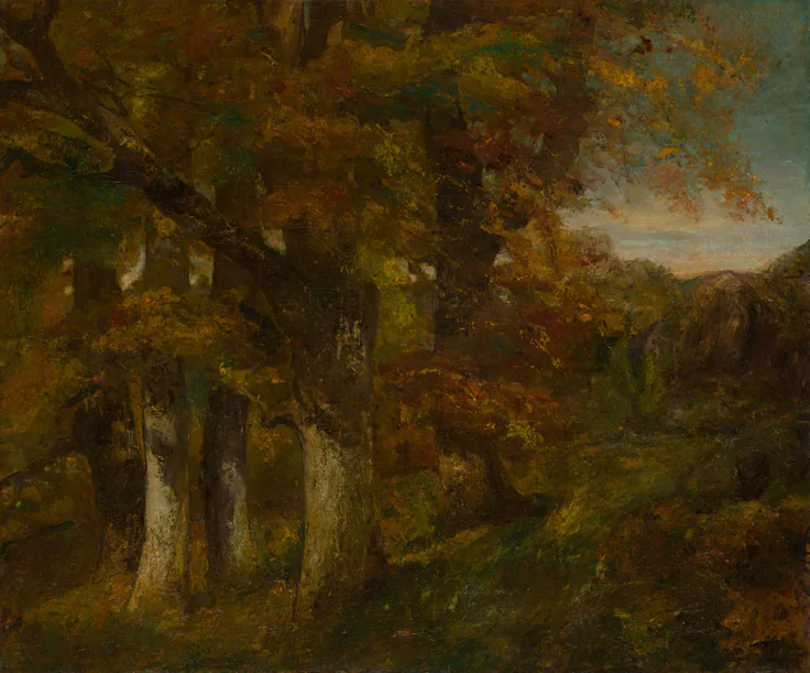 Wooded Landscape: oil on canvas by Gustave Courbet, 1860–65.