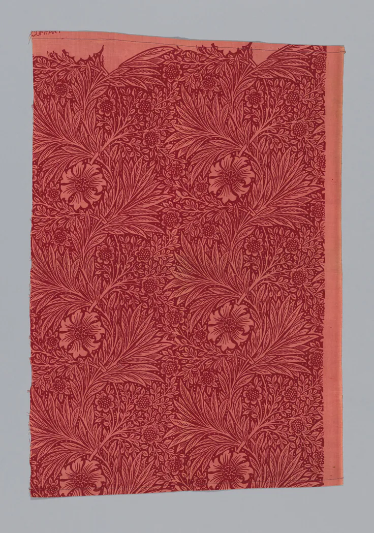 Marigold: cotton, plain weave; block printed by Designed by William Morris, Design 1875, made 1917–25.