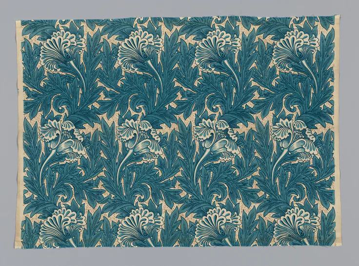 Tulip: cotton, balanced plain weave; block printed by Designed by William Morris, Design 1875, made 1917–25.