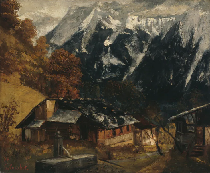 An Alpine Scene: oil on canvas by Gustave Courbet, 1874.