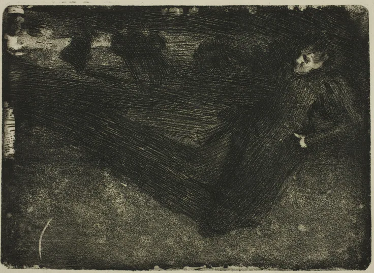 On the Ice: etching on ivory laid paper by Anders Zorn, 1898.