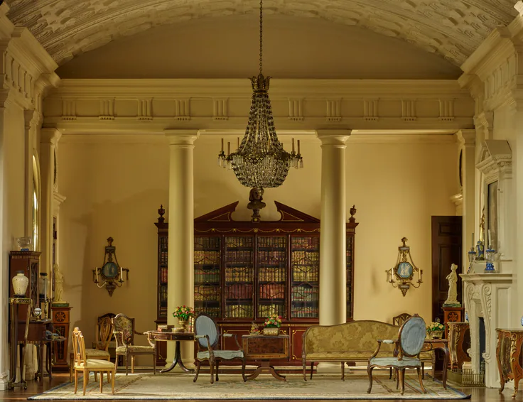 E9: English Drawing Room of the Georgian Period, 1770–1800: miniature room, mixed media by Designed by Narcissa Niblack Thorne, c. 1937.