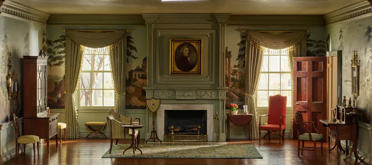 A9: Massachusetts Parlor, 1818: miniature room, mixed media by Designed by Narcissa Niblack Thorne, c. 1940.