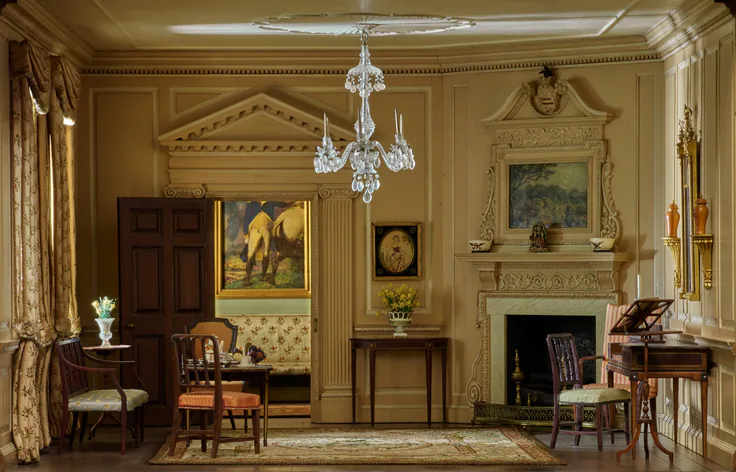 A21: Virginia Parlor, 1758–87: miniature room, mixed media by Designed by Narcissa Niblack Thorne, c. 1940.