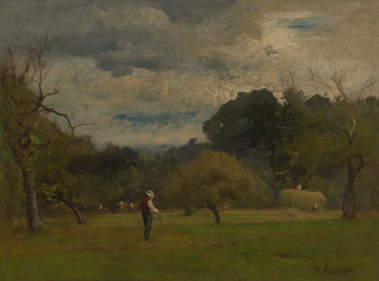 Harvest, Montclair, New Jersey: oil on canvas by George Inness, 1884.