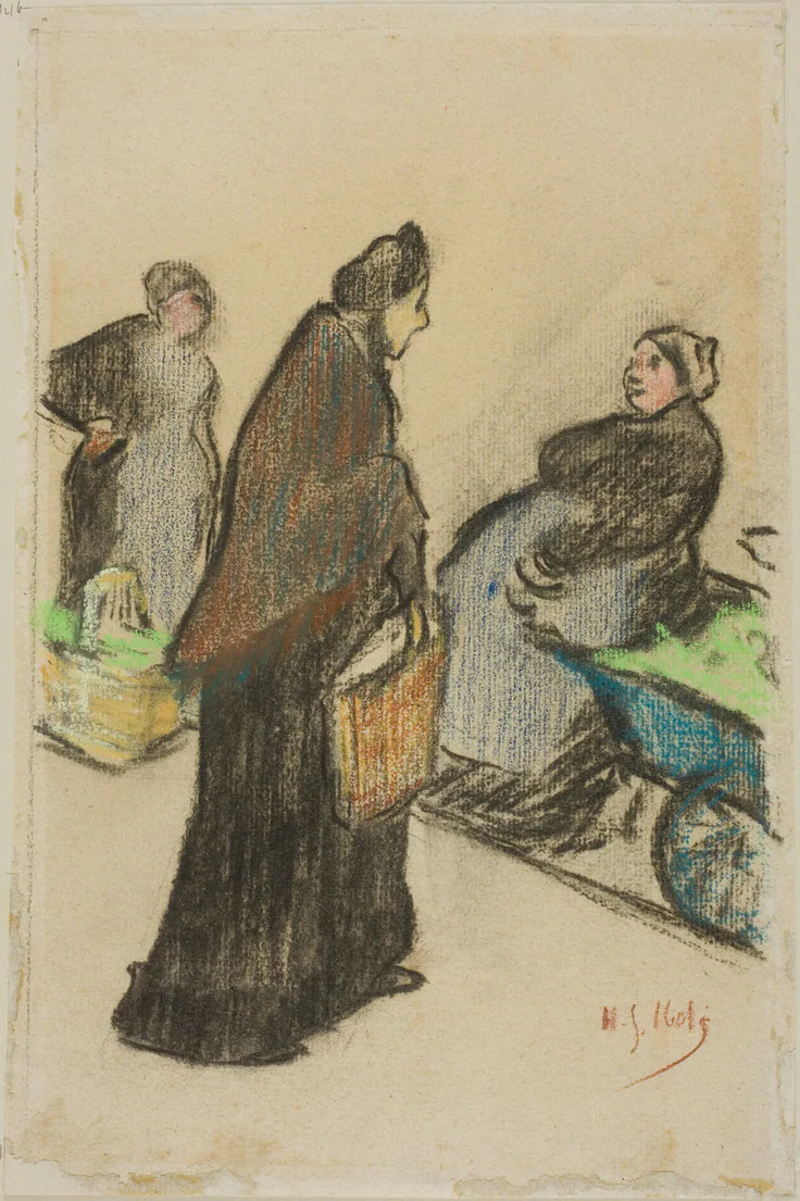 Market Women: pastel by Henri-Gabriel Ibels, n.d..