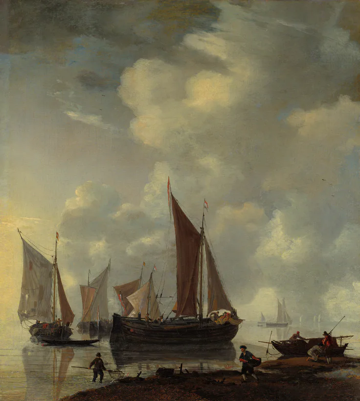 Coast Scene: oil on canvas by Attributed to Reinier Nooms, c. 1655.
